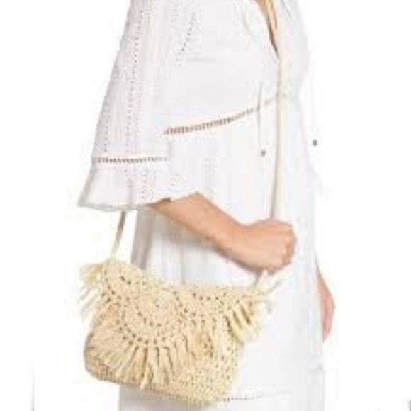 Crossbody Crocheted Straw Bag by Urban Expressions VEGAN 10.5 x 7 x 0.5 inches - Picture 2 of 15